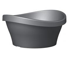 Scheurich Wave Garden Bowl, runde Pflanzschale aus Kunststoff, Metallic Grey, 30 cm Durchmesser, 14,5 cm hoch, 4 l Vol.