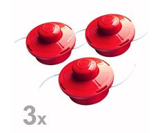 Nemaxx 3X FS2 Fadenspule mit Tippautomatik, Doppelfadenkopf für Benzin Motorsense - Rasentrimmer Fadenkopf, Freischneider Grasschneider, Zubehör Ersatz Spule - Rot