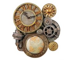 Design Toscano Skulpturale Wanduhr, Maße: 5 x 15 x 44,5 cm