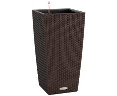 LECHUZA CUBICO Cottage 30, Mokka, Hochwertiger Kunststoff, Inkl. Bewässerungssystem, Herausnehmbarer Pflanzeinsatz, Für Innen- und Außenbereich, 15225