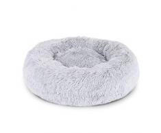 dibea DB00392 Hundebett rund Hundekissen Hundesofa Katzenbett Donut (L) 60 cm Durchmesser, L, hellgrau