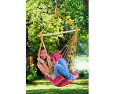 AMAZONAS Hängesessel Belize Vulcano gepolstert mit Querstab aus Holz 98 cm bis 120kg buntgestreift