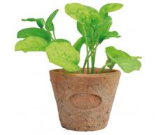 Esschert Design Kunststoffpflanze Basilikum im Topf, Größe S, ca. 8,6 cm x 8,6 cm x 15 cm
