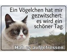 Schatzmix EIN Vögelschen hat Mir gezwitscher: Es Wird EIN schöner Tag - Habe es aufgefressen lustig Metal Sign deko Sign Garten Blech