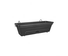 Elho Green Basics Balkonkasten Allin1 50 - Übertopf - Lebhaft Schwarz - Draußen & Balkon - L 25.7 x W 47.3 x H 16.7 cm