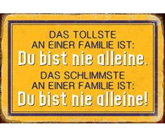 Schatzmix Das tollste an Einer Familie ist: du bit nie allein…Metal Sign deko Schild Blech Garten