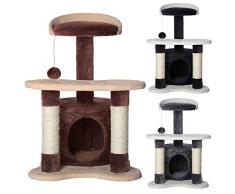 dibea KB00140, Kratzbaum - Kletterbaum für Katzen (Höhe 65 cm), braun/beige