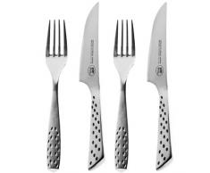 Weber 17077 Deluxe Steakbesteck Set, 4-teilig, Edelstahl, gezahnte Klinge