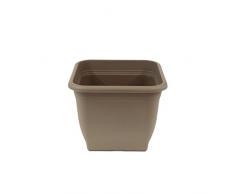 greemotion Pflanzkübel Pia Taupe - Blumentopf 23x23cm - 7L Blumenkübel eckig - Übertopf UV-beständiger Kunststoff - Pflanztopf frostsicher - Pflanzgefäß mit Bodenlöchern - Pflanzen-Zubehör