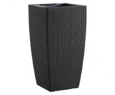 Dehner Pflanztopf mit Bewässerungssystem, ca. 57 x 30 x 30 cm, Polyrattanoptik, mokka