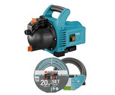 Gardena Classic Gartenpumpe 3000/4 Set: Bewässerungspumpe für den Außeneinsatz mit 3600 l/h Fördermenge, geräuscharm, mit großer Einfüllöffnung, wartungsfrei, doppeltes Dichtungssystem (1717-20)