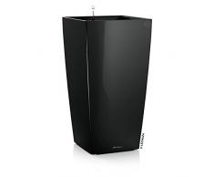 LECHUZA CUBICO Premium 40, Schwarz Hochglanz, Hochwertiger Kunststoff, Inkl. Bewässerungssystem, Herausnehmbarer Pflanzeinsatz, Für Innenraumbegrünung, 18196