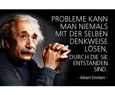 Schatzmix Albert Einstein - Probleme kann Man Niemals mit der selben denkweise lösen.Spruch Metal Sign deko Schild Blech Garten