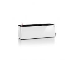 Lechuza Cube Glossy Triple hochwertiges Pflanzgefäß mit Stick-Bewässerungssystem, weiß highgloss