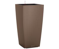 LECHUZA CUBICO Color 40, Muskat, Hochwertiger Kunststoff, Inkl. Bewässerungssystem, Herausnehmbarer Pflanzeinsatz, Für Innen- und Außenbereich, 13151