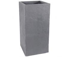 RoTaPlastes Volcania Pflanzvase 39,5 x 39.5 x 80 cm anthrazitgrau