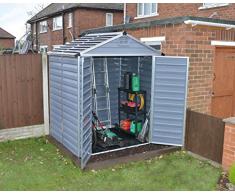 Palram 6X5 Skylight Shed Dark Grau Bundle Gerätehäuser, 153,5x185,5x217 cm