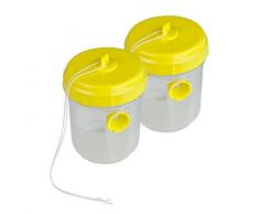 Windhager Wespenfalle Duo Wespenfänger Insektenfalle Fliegenfalle Wespenschutz zum Aufhängen für Balkon Garten Pestizide abwehren Gastgarten Terrasse, 2 Stück, 03115, Transparent, max. 200ml