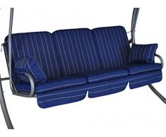 Angerer Comfort Schaukelauflage 3-Sitzig Design Faro, blau, 180 x 50 x 60 cm, 785/025
