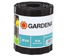 Gardena Raseneinfassung 20 cm hoch: Ideale Rasen-Abgrenzung, auch für Beete, 9 m, verhindert Wurzelausbreitung, aus Kunststoff, braun (534-20)