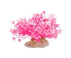 sourcingmap Kunstpflanze für Aquarien, klein, Hot Pink/Weiß