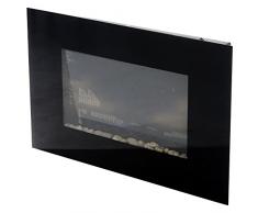 Homcom Elektrischer Wandkamin mit Flamme LED 7 Farben 2000W, Schwarz, 90 x 56 x 9.5 cm