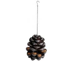 Esschert Design Futterstelle, Futterspender in Tannenzapfenform, zum Aufhängen, ca. 20 cm x 20 cm x 23 cm