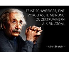 Schatzmix Albert Einstein - es ist schwieriger, eine vorgefasste Meinung zu zertrümmern als EIN Atom Metal Sign deko Schild Blech Garten