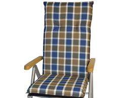 Beo Kissen Polster für Hochlehner in karo grau blau für Gartenmöbel