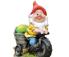 Design Zwerg NF 15156-1 Fahrrad XL 37 cm Hoch Deko Garten Gartenzwerg Figuren DekorationDesign