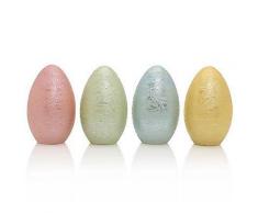 ELAMBIA flammenlose Eier-Kerzen Metallic-Finish Timer, 4tlg.