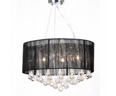 vidaXL Kristall Kronleuchter mit 85 echten Glas Kristallen schwarz
