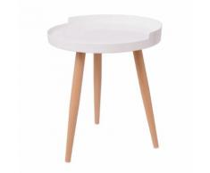 vidaXL Tablett-Couchtisch Rund 40x45,5 cm Weiß