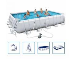 Bestway Power Steel Schwimmbad eckig Stahlrahmen 671x366x132cm 56470