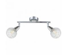 GLOBO LED Strahler mit zwei Lampen CICER Chrom und Nickel 56039-2