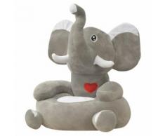 vidaXL Plüsch-Kindersessel Elefant Grau