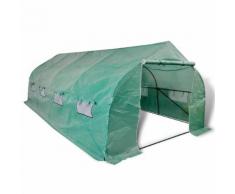 vidaXL Polytunnel Gewächshaus begehbar & mobil Stahlrahmen 18 m²