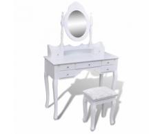 vidaXL Schminktisch + Spiegel 7 Schubladen Kosmetiktisch