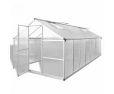 vidaXL Gewächshaus mit Fundamentrahmen Aluminium 10,53 m²