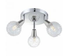 GLOBO LED Strahler mit drei Lampen CICER Chrom und Nickel 56039-3