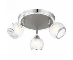 GLOBO Strahler mit 3 Lampen AILA Chrom und Nickel Matt 56568-3