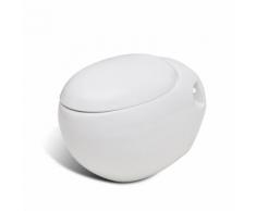 vidaXL EI-DESIGN WAND-HÄNGE WC/TOILETTE SOFT CLOSE WEIß NEU