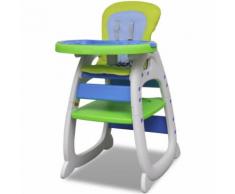 vidaXL Blau-Grüner Umwandelbarer 3-in-1 Baby-Hochstuhl
