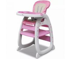 vidaXL Pinker Umwandelbarer 3-in-1 Baby-Hochstuhl