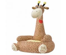 vidaXL Plüsch-Kindersessel Giraffe Braun