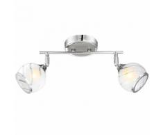 GLOBO Strahler mit 2 Lampen AILA Chrom und Nickel Matt 56568-2