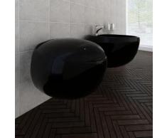vidaXL Wand-Hänge WC Toilette+Hänge Bidet+WC-Sitz