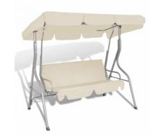 vidaXL Hollywoodschaukel Gartenschaukel Sandweiß 3 Personen
