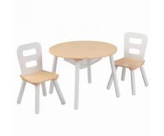 KidKraft Kindertisch mit 2 Stühlen Braun Massivholz 27027
