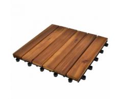 vidaXL Terrassenfliesen vertikales Muster 30 x cm Akazie 20er-Set